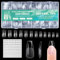 BUTBU 600pcs Capsule Americaine Ongle, 12 Tailles Faux Ongles Lon, Capsules Ongles Gel Couverture Complète pour Prothésiste Ongulaire, Débutant De Manucure Et Diy Nail Art à La Maison