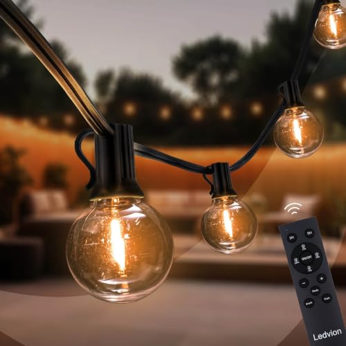 Ledvion LED Lichterkette Außen 16.5M IP54 9W 2200K weiß dimmbar | Für Einfahrt Gartenweg Terrasse oder Fassade geeignet und klar auf den Außeneinsatz ausgerichtet