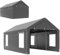 Outsunny Carport Garagenzelt, 3 x 6 m, Carport, Outdoor, Lagerzelt mit abnehmbaren Seitenwänden, 2 aufrollbaren Türen und 4 Fenstern, Carport für Auto, LKW, Boot, Dunkelgrau