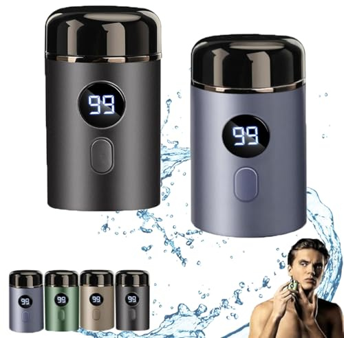Qosigote Mini Rasierer, Easy Trim Rasierer, 2025 Neuester Tragbarer Mini-Elektrorasierer, Wasserdicht Tragbarer Waschbarer Nass- Und Trockenrasierer, Usb Reiserasierer Für Zuhause Und Reisen (2PCS-B)
