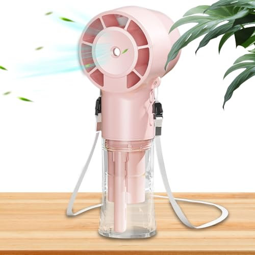 Euyehn Ventilateur Portable - Ventilateur de Brumisation Ultra Silencieux Douze Mille Tours par Minute - de Nuque Rechargeable USB Portable avec Pulvérisation d'Eau pour Voyage et
