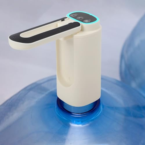 Whychstore Robinet USB, refroidisseur d'eau, distributeur d'eau électrique, pompe distributeur d'eau électrique pliable, jusqu'à 15 autonomie, pour la maison, le bureau, les voyages, le camping (blanc