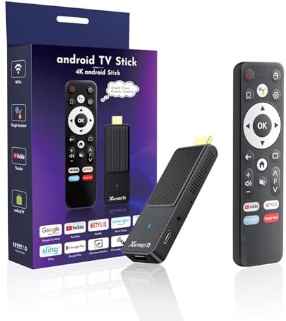 Android TV Stick 14.0 Ultima Versione 2026 4K Ultra HD TV Stick Box 2 GB RAM 16 GB ROM RK3518 CPU Supporta WiFi 6 BT 5.0 2,4/5 GHz, HDR10 Smart Streaming Media Player con Telecomando Vocale Assistente