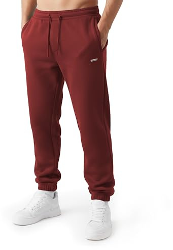 SMILODOX Jogginghose Herren Cedrik, Oversize Sweathose mit Taschen, Kordelzug am Bund, Metalllabel auf dem Oberschenkel, weichem Material, Bequeme Freizeithose für Sport, Streetstyle und Alltag