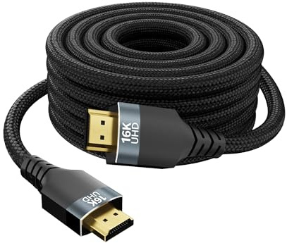 Lang HDMI Kable 5M, 96Gbit/s High Speed HDMI Kabel 2.2 | 16K@60Hz,8K@240Hz,4K@480Hz | eARC, HDR10+, Dolby Vision, HDCP 2.3 | Kompatibel mit Gaming HDMI 2.1 kabel für PS5,PS4,Xbox,Laptop,PC & Monitor.