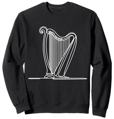 Harpe Line Art Musicien Sweatshirt