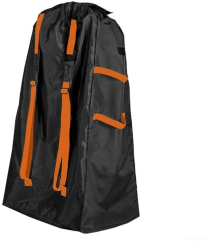 Autositz-Reisetasche für Flugzeug | 420D Oxford Kinderwagen Aufbewahrungstasche mit Rucksackgurten | große Check-in-Transportabdeckung für Babyschalen und Kinderwagen | faltbar (orange)