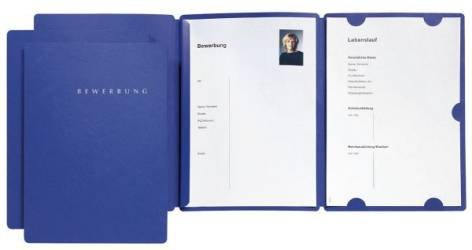 Bewerbungs-Set 3 Mappen 3-teilig blau 22016-02