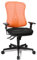 Topstar HE20PBC01 Head Point SY P4, ergonomischer Bürostuhl, Schreibtischstuhl, Muldensitz, inkl. Armlehnen, Netzrücken, Stoffbezug schwarz / rot, 70 x 47 x 113 cm