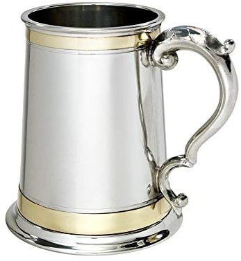 Wentworth Chope monarque en étain 1 pinte double bande en laiton