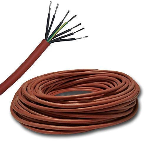 5 Meter Silikonkabel z.B. für Ihre Sauna - 5 m - SIHF 7x1,5 mm² (7x1,5mm2)