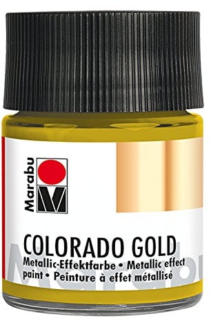 Marabu Colorado Gold 12640005793 Peinture à effet métallisé à base d'eau, résistante à la lumière, aux intempéries, séchage rapide, pour pinceau et tapoter sur les surfaces absorbantes, Or vieilli.