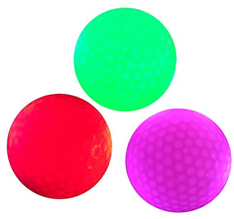 VORCOOL 3Pcs leuchtende Nacht Golfbälle LED leuchten Golfbälle Wiederverwendbare Nacht Golfball
