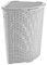 Muddy Hands Plastic Corner Laundry Basket with Lid Large Rattan Washing Clothes Storage Hamper Bin (White)