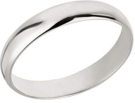 Ardeo Aurum Trauring Unisex Damenring Herrenring aus 375 Gold Weißgold in 4 mm Breite massiv Ehering Modell 102 Größe 53