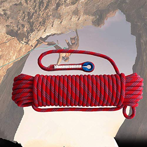 BGSFF Kletterseil mit Schnalle, multifunktionales Kabelsicherheitsseil, für Hausbrand-Notflucht-Wanderhöhlen Camping-Rettungserkundung und technischen Schutz (mit Handschuh und Zwei Kara