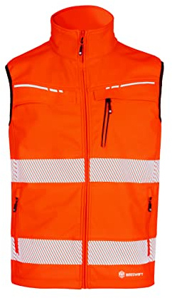 Beeswift Deltic Hi-Vis Gilet Reflective PPE Safety Workwear Personal Protective Clothing Outerwear Work Gilet Bodywarmer Outdoor Wear - Orange - Large