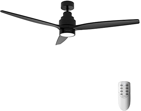 Cecotec Ventilatore da soffitto con luce EnergySilence Aero 5350 Black Design 30 W, diametro 52 con 3 pale, motore DC, luce LED, telecomando, timer e modalità Winter-Summer