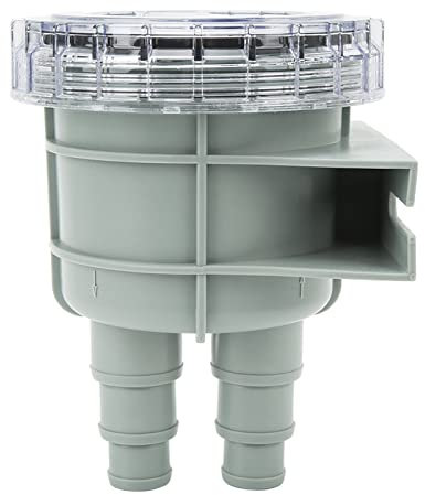 Meerwasser-Siebfilter, ABS-Kunststoff Transparentes Gehäuse Anschlüsse in verschiedenen Größen Marine Intake Kühlwasserfilter Abnehmbarer Deckel Marine-Boot-Ansaugung