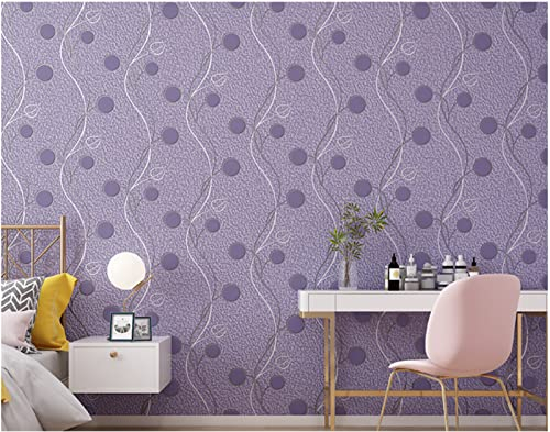 CULTS Lila Vliestapete Moderne Minimalistische Geometrischer Streifen Tapete 3D Beflockung Tapete für Wohnzimmer Schlafzimmer TV Hintergrundwand - 0,53 m x 9.5 m