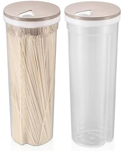 Gaomoeny 2 Stk Spaghetti Aufbewahrungsbehälter, Nudel Aufbewahrungsbox, Pasta Vorratsdose mit Drehbarem Deckel, für Pasta, Müsli, Snacks, Zucker, Spaghetti, Nudeln, Getreide, versiegelte Behälter