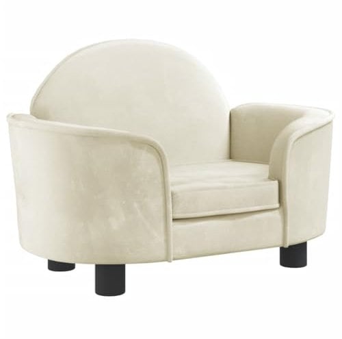 vidaXL Hundebett, Hundekissen mit weicher Polsterung, Hundesofa Hundecouch für kleine Hunde Haustiere, Haustierbett Katzenbett, Creme Samt