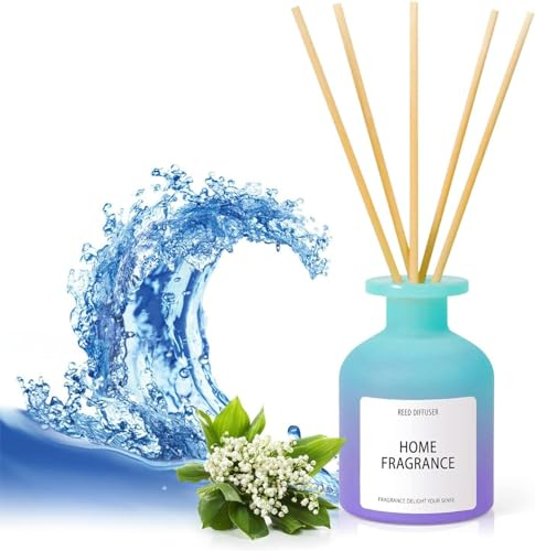 Diffusore Profumo Ambiente 100ml Con 6 Bastoncini, Profumato Di Oceano, Per Stanza, Bagno, Ufficio, Armadio - Oli Profumati Naturali