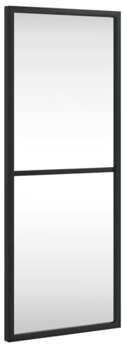 vidaXL Wandspiegel, Hängend Rechteckig Spiegel Badspiegel, Fensterspiegel für Badezimmer Wohnzimmer, Dekospiegel Flurspiegel, Schwarz 20x50 cm Eisen