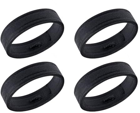 ANNEFIT Leder Uhrenarmband Schlaufe, 4 Stück Ersatz Uhrenband Schlaufe Halter, Kompatibel mit 22mm Uhrenarmbänder (Schwarz)