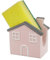 Baroni Home Porte-brosse pour évier de cuisine en céramique, porte-éponge pour évier avec éponge incluse, maison rose, 10 x 6 x 10 cm