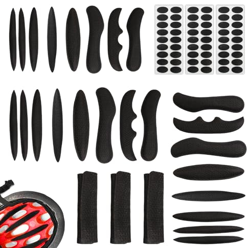 30 stück Universal Fahrrad Helm Polster, 3 Set Helmpolster Schaumstoff, Fahrradhelm Pads, Helm Innenpolster, Zubehör Fahrradhelm Pads Antikollisionsfutter Schwammschutz