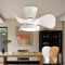 Fachae Schwarze Deckenventilator Mit Beleuchtung Kleine Schlafzimmer Dimmbar Speicherfunktion Lampe Mit Ventilator Und Fernbedienung Reversible Leise DC Ventilator Lampe LED Timer Lounge-Black Walnut