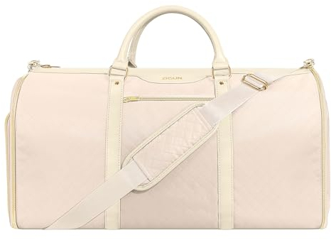 Kleidersack für Reisen, Handgepäck, wandelbarer Seesack mit Schuhfach, perfekt für Geschäftsreisen und Wochenendausflüge, Q Beige, Reise-Kleidersack
