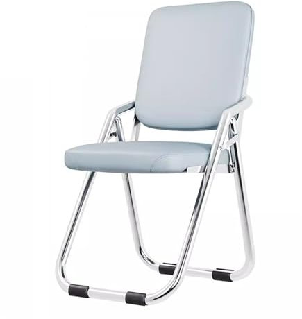 YCKEGEW Home Office Stuhl Klappbare Bürostühle Für Erwachsene,Bequemer Schreibtischstuhl Mit Gepolstertem Kissen Und Rücken, Stapelbarer Wohnheim-Computerstuhl Für Kleine Räume (Color : Grey)