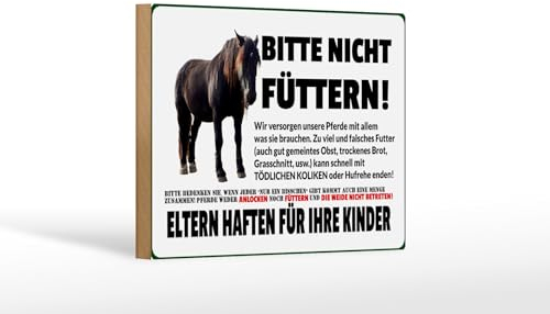 FEMER Holzschild Pferd 18x12 cm Bitte Nicht füttern Eltern haften