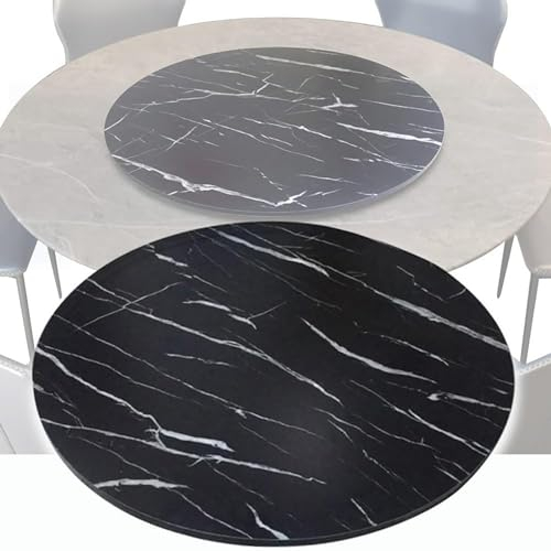 Plato Giratorio de Madera Grande para Mesa de Comedor,Plato Giratorio de Madera con rotación de 360 °,Plato Giratorio Redondo,para Mesa de Comedor de Cocina,Bandeja para Servir (Color: Rayas neg