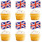 Blumomon 30Pcs UK Flags Cupcake Toppers The British Flag Cupcake Toppers UK Flags Cupcake Decoration Pick National Celebration Party Birthday Party Cake Decoration Supplies