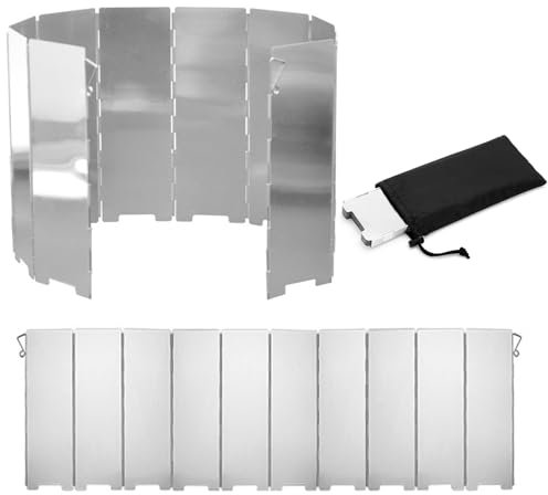 Pasdrucn Camping Gaskocher Windschutz Outdoor, Aluminium Windschutz Für Gaskocher, Windschutz Gaskocher, Windschutz Campingkocher, Skotti Grill, Wind- & Sichtschutz (10 Quadrate)
