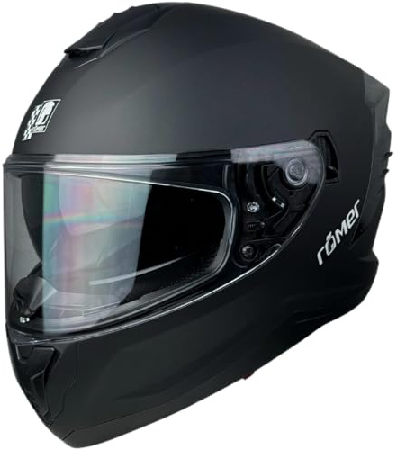 Römer Integralhelm RR20170 - Motorradhelm mit Sonnenvisier, schwarzmatt, Gr. S-XL