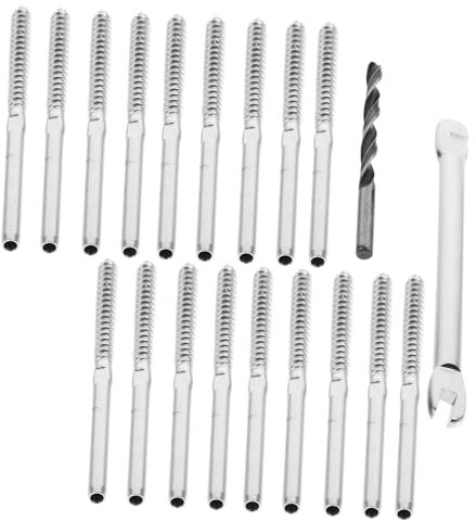 WOONEKY Edelstahl Kabelgeländer Mit Verstellbaren Swage Lag Schrauben Rostfrei Und Wetterbeständig Geeignet Für Treppengeländer Und Terrassendielen Inklusive Bohrer Für Einfache Montage