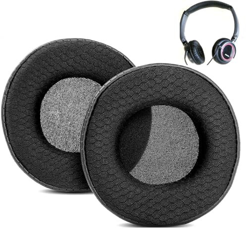 DowiTech Atmungsaktive Ohrpolster Kissen Ersatz Kompatibel mit Philips SBC HP400 HP430 Kopfhörer Ohrpolster mit Mesh-Stoff/durchlöchertem Protein-Leder und Memory-Schaum