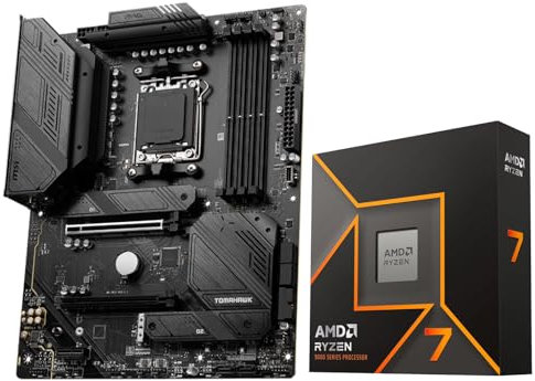 Micro Center AMD Ryzen 7 9700X - Procesador de escritorio desbloqueado de 8 núcleos de 16 hilos con placa base MAG B650 Tomahawk WiFi AM5 DDR5 para juegos