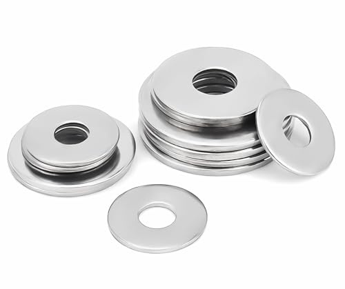 SHUNCHG 5 Pcs M16 Washers,M16x50mm A2 304 Stainless Steel Penny Washers | Flat Repair Washer,Metal Round Plain Flat Spacer Repair Washer for Screws,Bolts