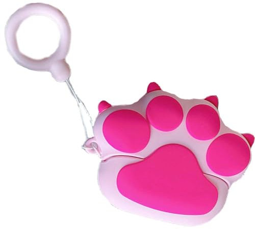 PIQIUZC Funda para auriculares Samsung Galaxy Buds 3/Buds 3 Pro con hebilla de anillo, diseño de garra de gato divertido de dibujos animados en 3D para hombre, mujer y adolescente (rosa)