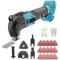 Cordless Multifunctional Tool, Compatible with Makita 18 V, with 1x3000mAh BatteryBrushless Oscillating Tool with 22 Accessories 6 Speed Setting, 4° Oscillation Angle, for Cutting, Carving, Drilling