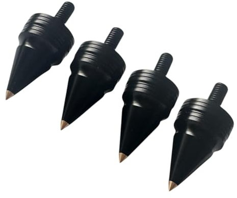 Precisiongeek - Large Aluminum Anodised Black Speaker Spikes M6 x 15mm long, Cone 20mm Diameter and 34mm Length, brass cone's end, for HiFi speakers, stands cabinets - Set of 4 pieces