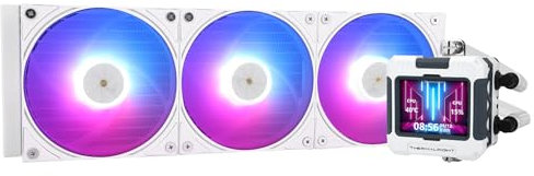 TR-FW360 White ARGB CPU Water Cooler,3 PWM Fans Water Cooling System,IPS LCD Screen with 320 * 240 Resolution,for AM4/AM5&Intel LGA1851/1700,Computer CPU Liquid Cooler for 2.4in IPS Display