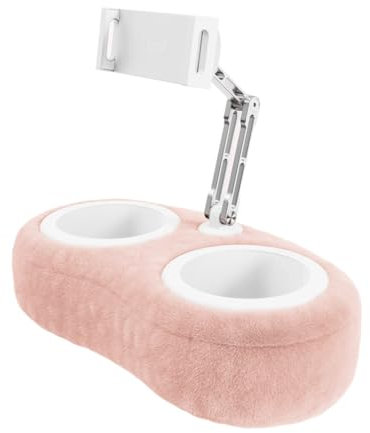 Junterone Supporto per tablet con cuscino, portatile, pieghevole, in lega di alluminio, girevole, regolabile in altezza, per telefono e trasferimento dal vivo a casa