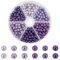 WADORN 300 pièce Perles de Verre Nacrées Violettes, 6 couleurs 6mm Perles Rondes en Verre Violettes Charm Artisanales en Vrac avec Trous pour Fabrication de Bijoux Bracelets Colliers D'Oreilles