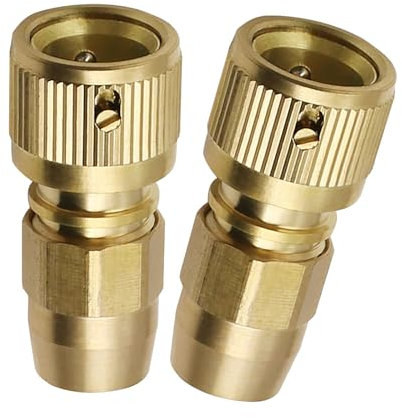 Lot de 2 raccords rapides en laiton pour tuyau d'arrosage extensible et adaptateur de réparation de tuyau d'arrosage